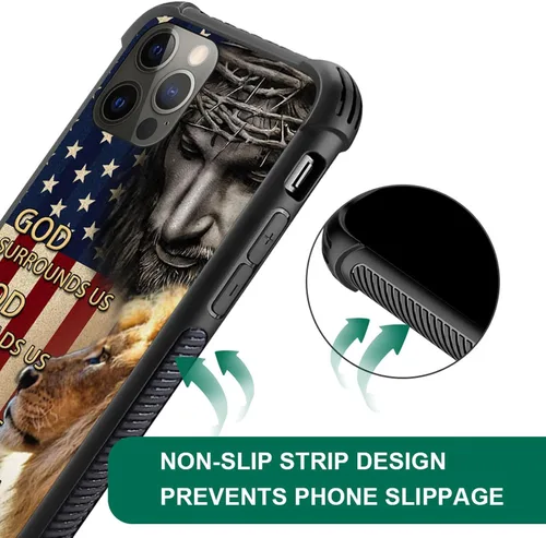 Vista 5 de DAIZAG Funda compatible con iPhone 11 Pro Dios Jesús Bandera Americana, a prueba de golpes, suave, funda para teléfono para niños y hombres, funda