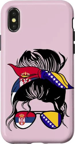 Vista 4 de Funda para iPhone 14, mitad bosnia, mitad serbia, raíces bosnias y serbias