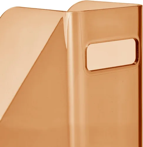 Vista 4 de mDesign Carpeta de archivos vertical delgada de plástico con asa, para guardar cuadernos, carpetas, sobres, revistas para oficina en casa