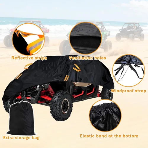 Vista 4 de UTV Covers Heavy Duty for CFMoto UForce LE 2003-2022, All-Weather 210D Oxford Protection Side by Side Cover, Water-Resistant Ripstop Outdoor Storage