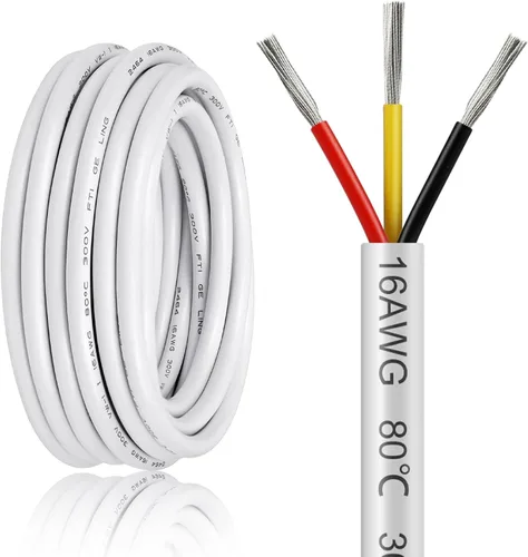 Vista 11 de Cable eléctrico de 10 pies, calibre 16, 3 conductores, cable eléctrico de 16 AWG, cable de cobre estanñado sin oxígeno de 16/3, cable de baja