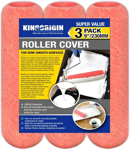 Vista 13 de Rodillo de pintura de espuma, paquete de 10, rodillo de espuma de alta densidad de 4 pulgadas, mini cubiertas de rodillo de pintura para una