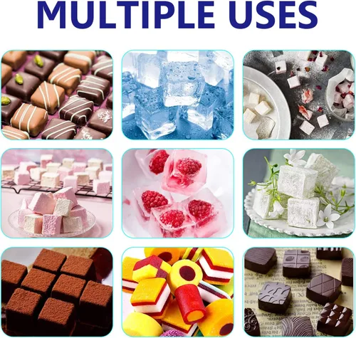 Vista 7 de Moldes de silicona para caramelo de caramelo, paquete de 2 moldes cuadrados de caramelo duro de 40 cavidades para trufas de chocolate, trufas