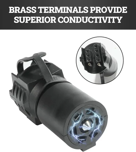 Vista 5 de Zlirfy Adaptadores de enchufe de remolque, enchufe de hoja plana 2 en 1, adaptador de conector de remolque de hoja plana de 7 pines a 4 y 5