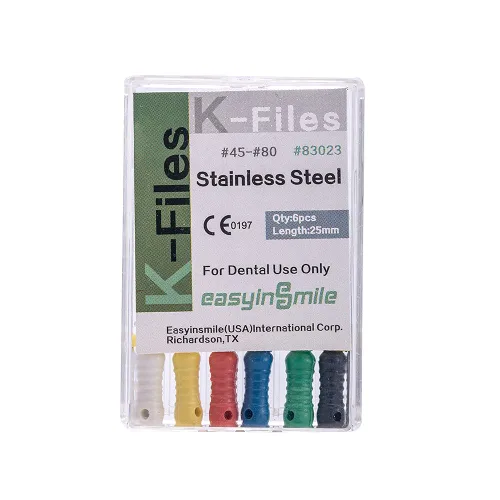 Vista 10 de Easyinsmile Archivos endodónticos dentales del acero inoxidable de la mano del uso de los K-Files los 25MM (6#)
