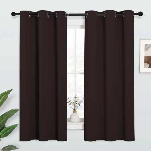 Vista 33 de KGORGE - Cortinas opacas grises para dormitorio 2 paneles, 42 x 63 pulgadas con ojales, cortinas de oscurecimiento de habitación con aislamiento