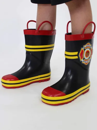Vista 6 de Bombero Bombero Niños Niñas Estilo Traje Botas de lluvia (Niño pequeñoNiño)