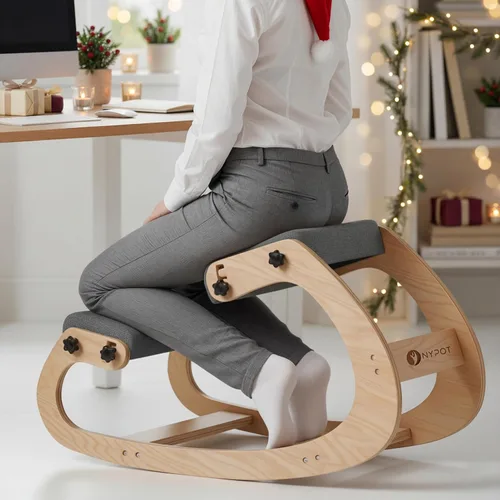 Vista 9 de NYPOT Silla ergonómica de rodillas con asientos ajustables, silla de rodilla para corrección de postura y taburete mecedora para escritorio - Alivio