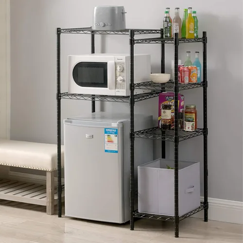 Vista 2 de DormCo Suprima - Mini estante Supreme con estantería suprema, color negro, 4 estantes adicionales (ahorro de espacio)