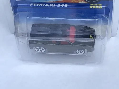 Vista 3 de Hot Wheels Black Ferrari 348 Collector #443 Coolest to Collect Card 5 DOT Wheel