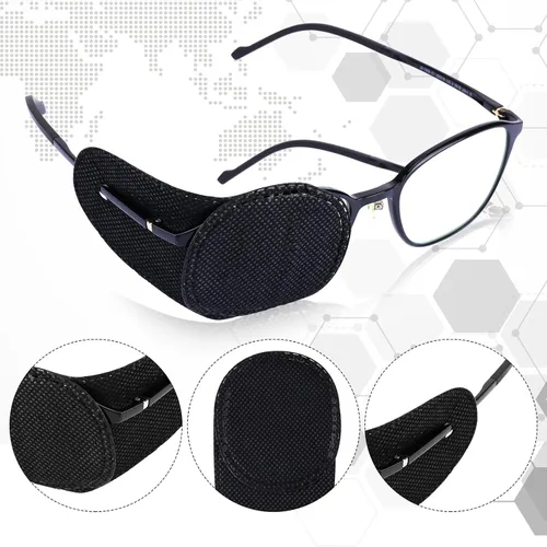 Vista 3 de 12 parches para ojos para gafas, parches para ojos medianos reutilizables sobre gafas para mejorar la ambliopía, estrabismo, parches