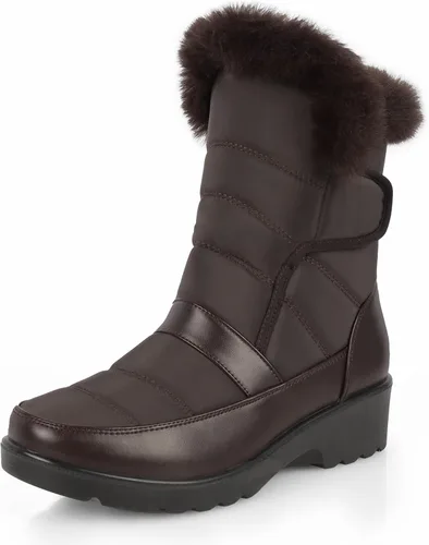 Viapipa Womens Winter Snow Boots Waterproof Mid Calf Boots Outdoor Warm Fur Lined Anti Slip Zipper Comfortable Boot for Women