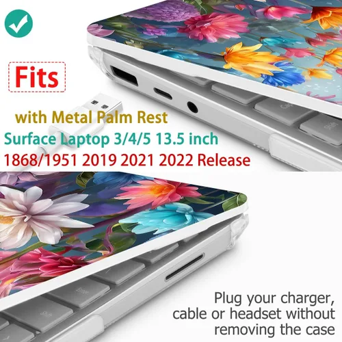 Vista 2 de Tuiklol Funda para portátil Microsoft Surface de 13.5 pulgadas con reposamanos de metal, carcasa rígida con protector de pantalla y cubierta