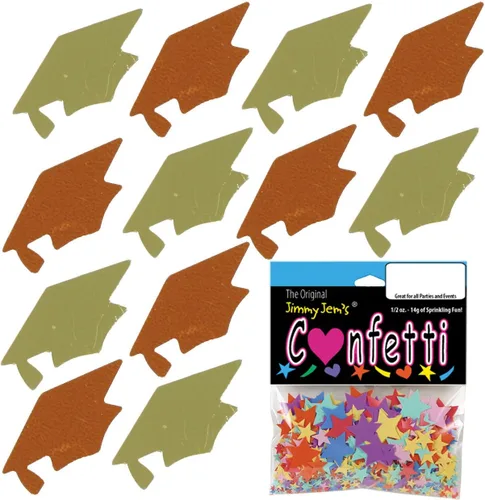 Vista 140 de Confetti Grad Cap Negro, Azul Marino Combo - 2 bolsas de media onza (1 oz)