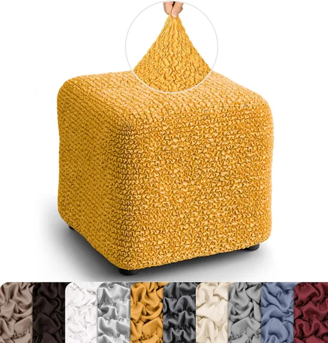 Vista 25 de PAULATO BY GA.I.CO. Funda otomana grande para taburete, funda de tela de poliéster suave, protector elástico de muebles de 1 pieza, colección Mango