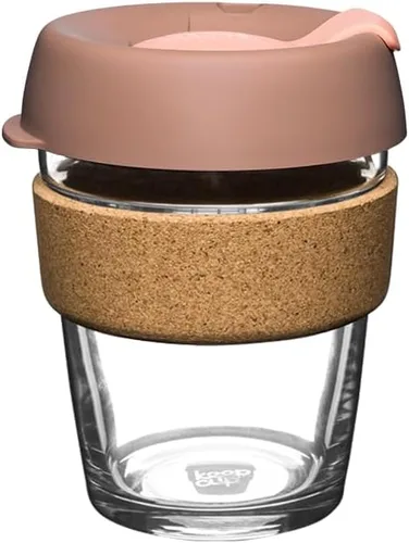 Vista 19 de KeepCup Brew Cork - Taza de café reutilizable de vidrio templado y corcho natural, M 12 oz/340 ml - Negro