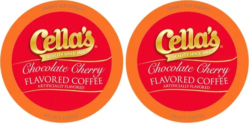 Vista 7 de Cella's Cápsulas de café de cereza y chocolate compatibles con cafeteras Keurig K Cup, café con sabor a tostado medio, cápsulas suaves de una sola