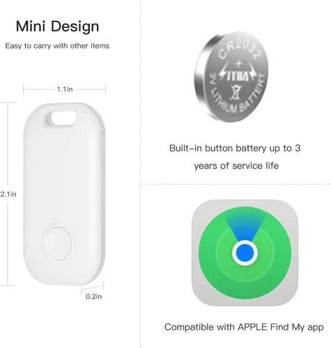 Vista 6 de Paquete de 2 buscadores de llaves, rastreador Bluetooth inteligente, buscador de artículos, funciona con Apple Find My Item Locator Dispositivo