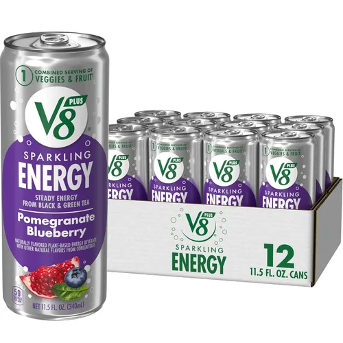 Vista 15 de V8 +ENERGY Bebida Energética de Cereza Negra, lata de 11.5 fl oz (paquete de 4)