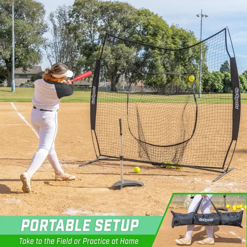Vista 5 de GoSports 7 x 7 ft Baseball & Softball Nets - Available in Team Colors - Batting & Pitching Net with Strike Zone