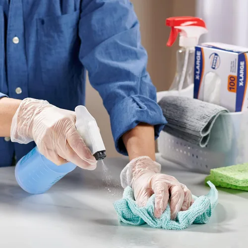 Vista 8 de CARE PLUS Pro Vinyl Medical Examination Gloves, Size S, M, L, XL - 100 200 Count Latex & Powder Free, Rubber, Non Sterile