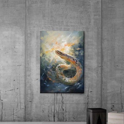 Vista 4 de Nautical Print on Canvas for Wall Decor, Ocean Fish Manta Ray Canvas Wall Art, Beach Print for Wall Hang, Turquoise Coastal Pictures Wall Decor