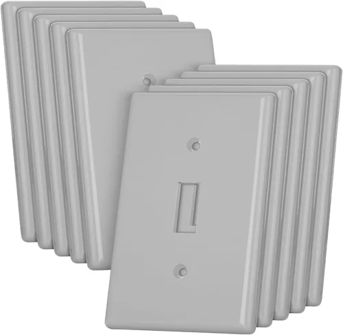 Vista 24 de Cubiertas para interruptores de luz azul Bates - Paquete de 2, cubierta de placa de salida, cubiertas de interruptor con luz azul