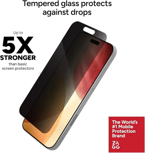 Vista 3 de ZAGG Glass Elite - Protector de pantalla para iPhone 17e, iPhone 14/16e/13/13 Pro, vidrio templado 5 veces más fuerte, resistente a arañazos