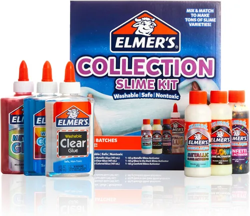Elmer's Kit de colección de limo | Los suministros incluyen activador de limo líquido mágico que brilla en la oscuridad, confeti líquido mágico