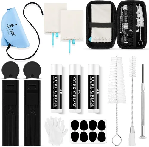 Kit de limpieza de clarinete de 23 piezas, accesorios de clarinete, kit de limpiador de clarinete todo en uno, kit de mantenimiento para clarinete,