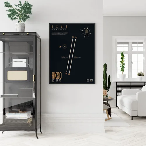 Vista 2 de Osan Air Force Base (RKSO) - Military Runway Print - Military Base Runway - Airfield Map Art - US Air Force Base Art - US Air Force Base Runway Map