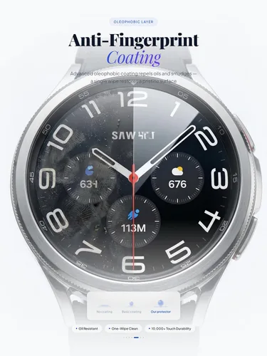 Vista 10 de iDaPro Protector de pantalla de vidrio templado para Samsung Galaxy Watch 6 Classic de 1.850 in, dureza 9H, antiarañazos, sin burbujas, fácil