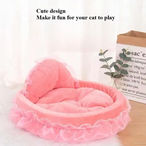 Cama lavable de princesa para perros y gatos pequeños y medianos, cojín cálido de felpa suave para sofá tipo cueva, tapete acogedor para