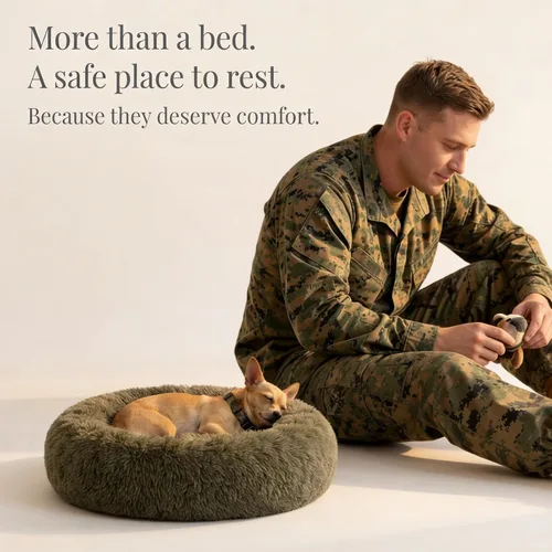 Vista 8 de Cama para perros pequeños, cama calmante para perros pequeños, antiansiedad, cama para cachorros, lavable a máquina, esponjosa, de lujo