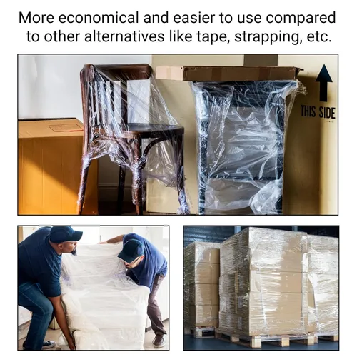 Vista 6 de IDL Packaging Mini rollo de envoltura elástica de 3 pulgadas x 1000 pies de calibre 80 (paquete de 10 rollos de reabastecimiento), película