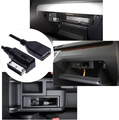 Vista 4 de HQRP Adaptador de cable MDI MMI/USB compatible con Volkswagen Sharan, Touran, Tiguan, Touareg, Audio MP3 Music Interface Adapter