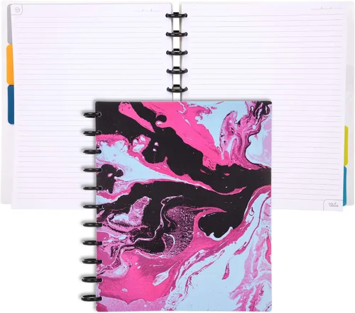 Vista 102 de Talia - Cuadernos de notas con tapas, planificador, personalizables, (Rosa de los 90, Junior (5.5 pulgadas x 8.5 pulgadas))