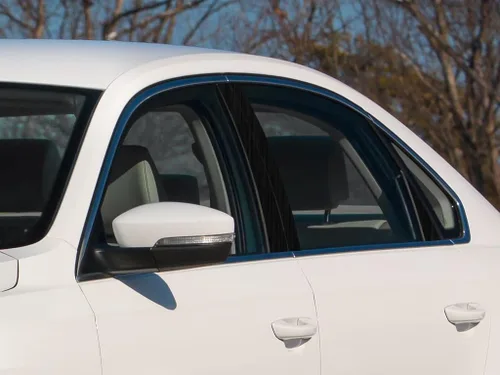 Rvinyl Moldura de ventana de poste de pilar compatible con Volkswagen Passat 2012-2019 (Sedán), aluminio (negro cepillado)