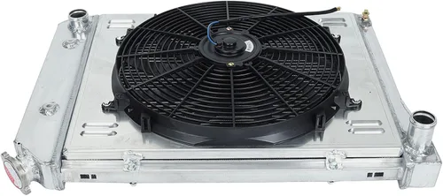 Vista 23 de 26mm AA5052 Kit de radiador de aluminio+cubierta de ventilador+relé de ventilador de termostato Compatible con 1984-2001 J-eep Cherokee XJ Comanche