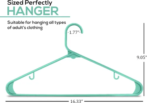 Vista 2 de Utopia Home Perchas de plástico paquete de 50 Perchas para ropa con ganchos Perchas para faldas Percha duradera y ahorra espacio Perchas de agua