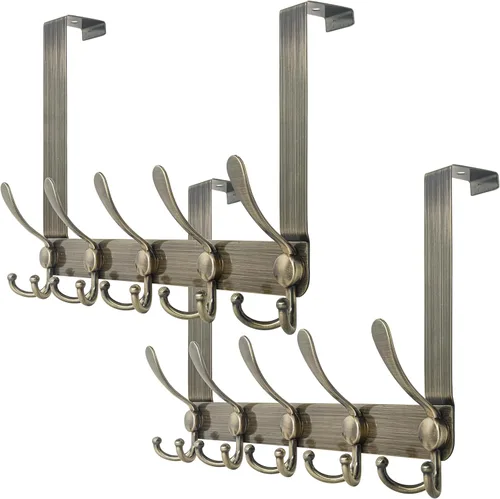 Vista 10 de WEBI Ganchos para colgar sobre la puerta, perchero para colgar sobre la puerta, perchero de puerta para toallas, ropa, baño, negro