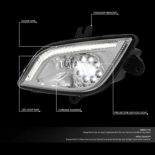 Vista 2 de DNA MOTORING FL-HAY-012-CH - Par de proyectores LED completos, barra de luz 3D, luces antiniebla compatibles con Freightliner Cascadia 2018-2022