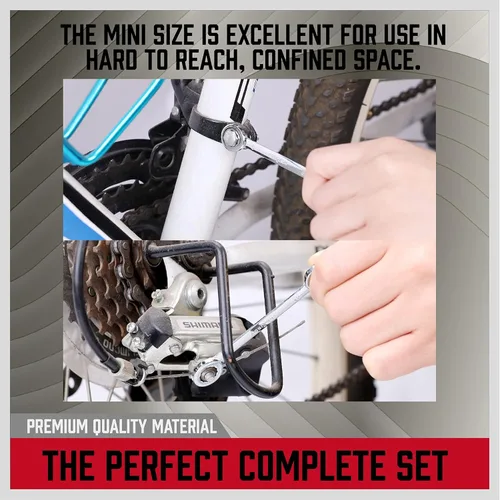 Vista 8 de Premium Midget Wrench Set - 22-Piece Mini Combination Wrench Set Metric & SAE Ignition Wrench Sets 4-10mm & 5/32'' to 7/16'' Lightweight Small Carry