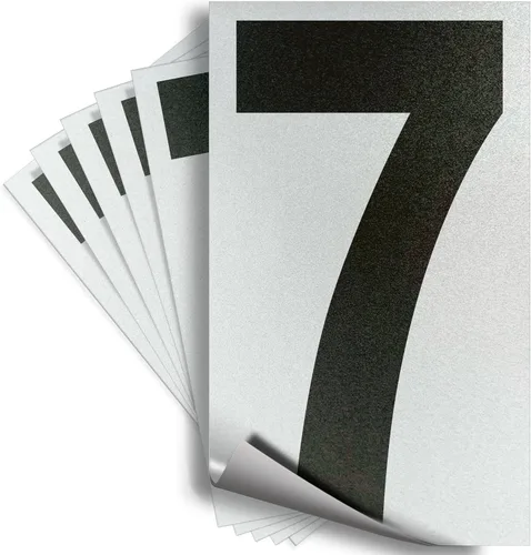 Vista 95 de iSYFIX Calcomanías de vinilo negro número 0 (Zero) – Paquete de 6 calcomanías de 1.5 pulgadas – Calcomanías de alta calidad, fondo reflectante