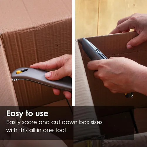 Vista 6 de Cuchilla de Cuchillo Utilitario Dimensionador de Cartón 2 en 1 - Redimensionar/Reducir Cajas de Envío de Cartón