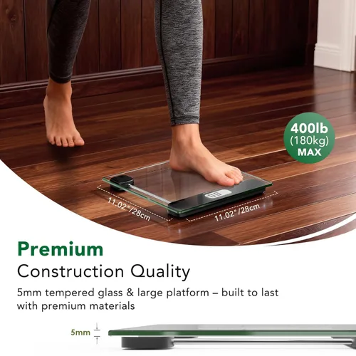 Vista 4 de ZOETOUCH Báscula para peso corporal, báscula de baño precisa, máquina de pesaje digital para personas, capacidad de 400 libras, pantalla LCD