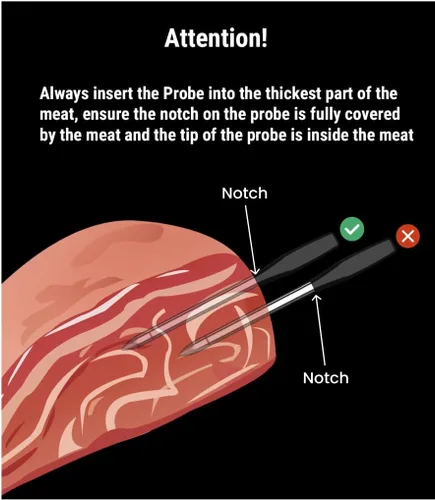 Vista 6 de Termómetro de carne inalámbrico digital ThermoPro TempSpike 1000FT con 2 sondas ultradelgadas mejoradas, termómetro de cocina para alimentos