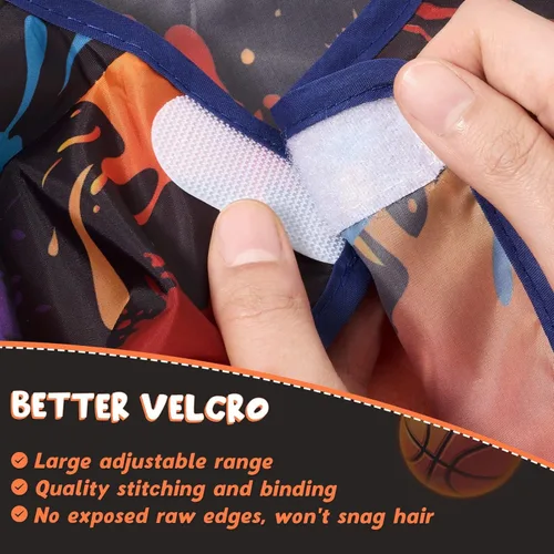 Vista 3 de WERNNSAI Bata de arte para niños impermeable con manga larga y 3 bolsillos de pintura