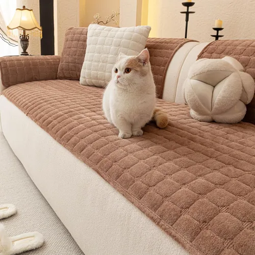 Vista 14 de Funda de terciopelo para sofá, funda de sofá modular de felpa, lavable, funda antideslizante para reposabrazos y respaldo, fundas protectoras