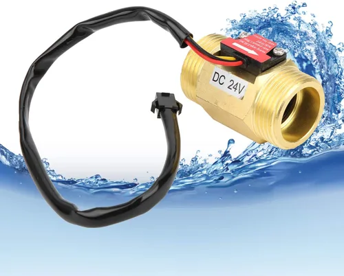 Vista 7 de Eujgoov Sensor de agua YF?B10 G1in rosca macho latón efecto Hall contador de flujo líquido para calentadores de agua, DC24V 2 ~ 50L/MIN